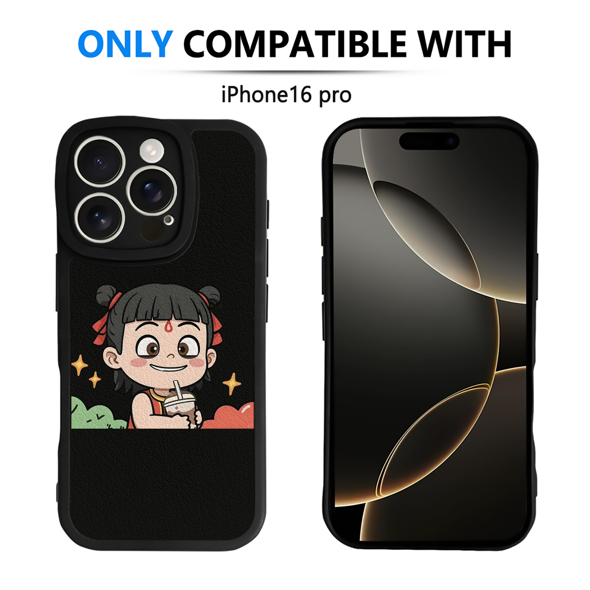 （画像用） Ne Zha 2 ナタ 魔童の大暴れ 【iPhone 16シリーズ対応】シリコンスマホケース（レザー調） 材質：シリコン